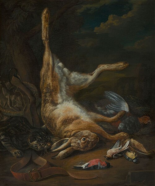 Stilleven met haas, 1699, Bernaert de Bridt