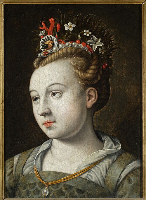 Head of a woman with eyes looking up, 1580, Bernard de Rijckere