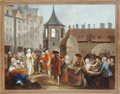 Les Écosseuses de pois de la Halle, 1759, Étienne Jeaurat