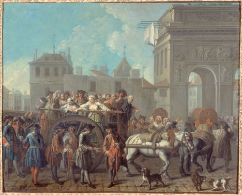 La Conduite des filles de joie à la Salpêtrière : le passage près de la porte Saint-Bernard, 1757, Étienne Jeaurat