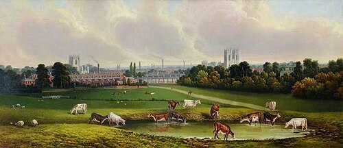 View of Beverley Minster from Westwood, East Riding of Yorkshire, 1887, James Burras the elder