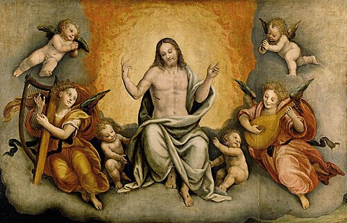 Triumph of Christ with Angels and Cherubs, 1550, Bernardino Lanino
