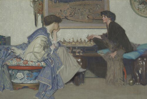 The Chess Game, 1900, Emile Vloors