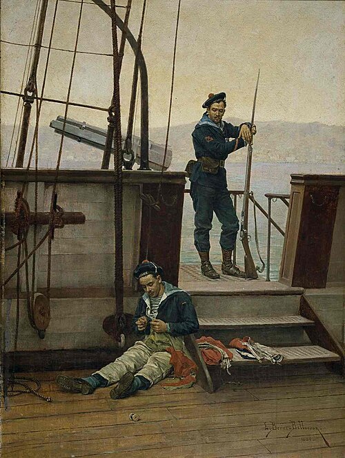 Matelots à bord du croiseur Desaix, 1884, Étienne Berne-Bellecour