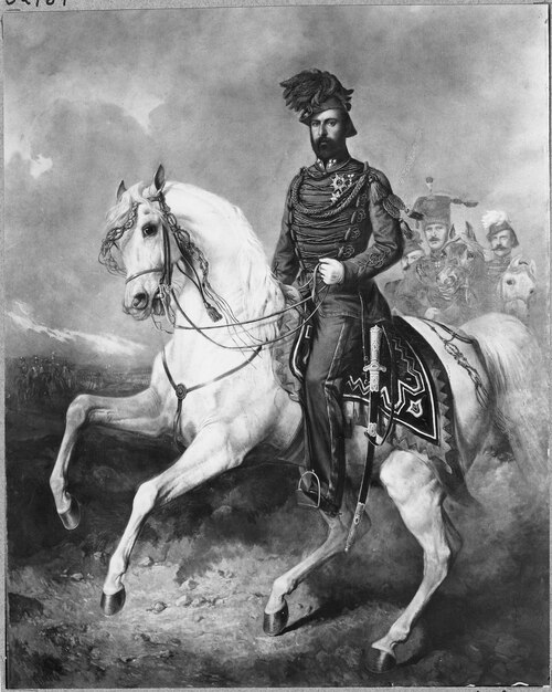 King Charles XV of Sweden on Horseback, 1860, Charles-Frédéric Kiörboe
