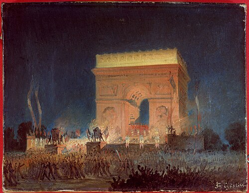 Distribution des drapeaux de la Garde Nationale, devant l'Arc de Triomphe, le 20 avril 1848, 1848, Jean Charles Geslin
