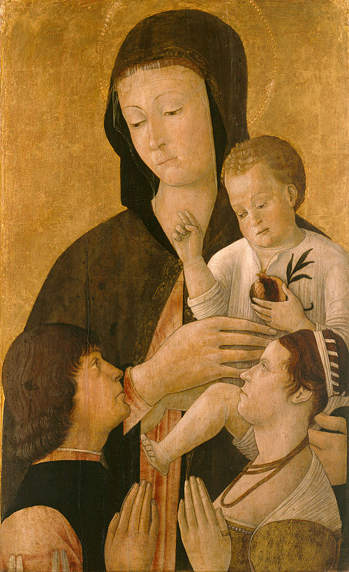 Vierge à l'enfant avec deux donateurs, 1460, Gentile Bellini