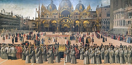 Procession sur la Place Saint-Marc, 1496, Gentile Bellini