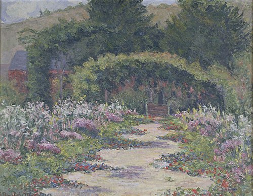Le jardin et la maison de Claude Monet à Giverny, 1924, Blanche Hoschedé