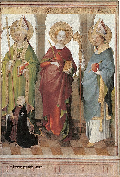 Saints Ambrose, Cecilia and Augustine, 1447, Stefan Lochner