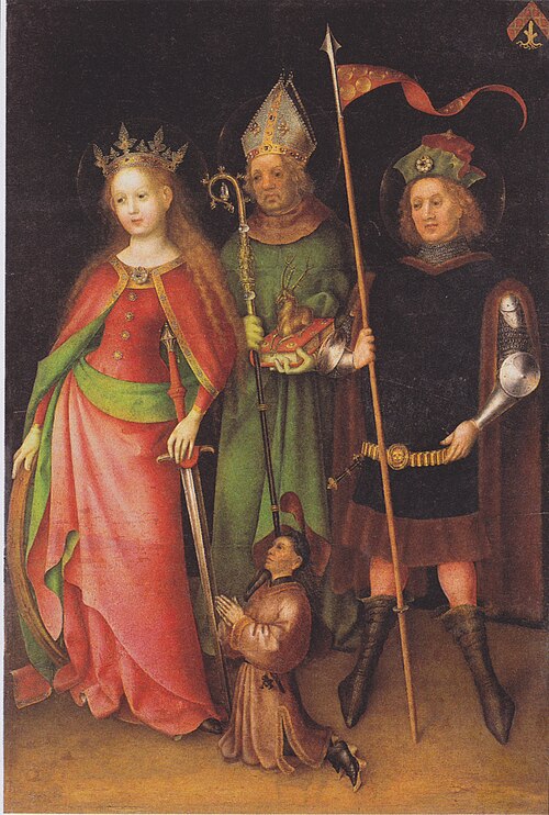 Sts. Catherine, Hubert and Quirinus (Last-Judgement-Altar), 1445, Stefan Lochner