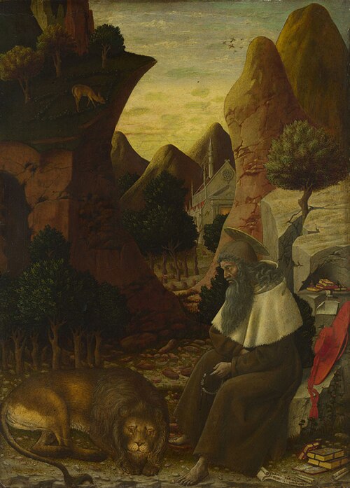 Saint Jerome in a Landscape, 1440, Bono da Ferrara