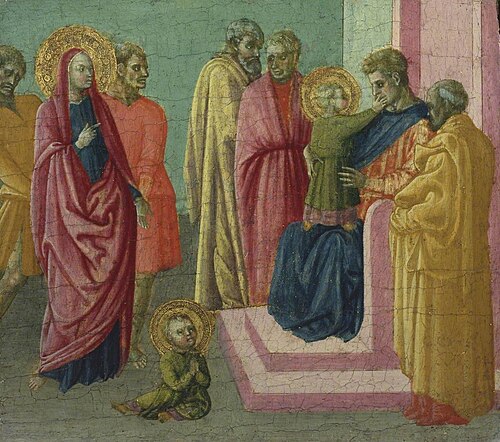 Saint Quiricus Slaps the Judge (from 'The Story of Saints Julitta and Quiricus') (triptych, centre p, 1430, Borghese di Piero Borghese