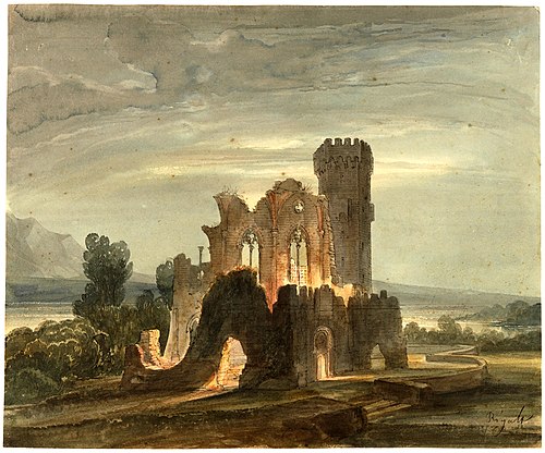 Night Landscape with Monastery in Ruins, 1850, Lluís Rigalt