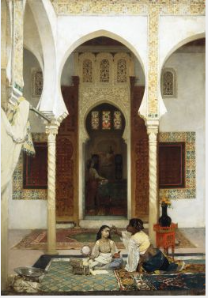 Women in an Eastern Courtyard, 1862, Gustave Guillaumet