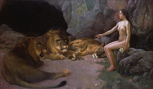 Nude Woman with Lions, 1909, Hiroshi Yoshida