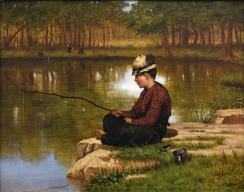 Waiting for a Bite, Central Park, 1886, John George Brown