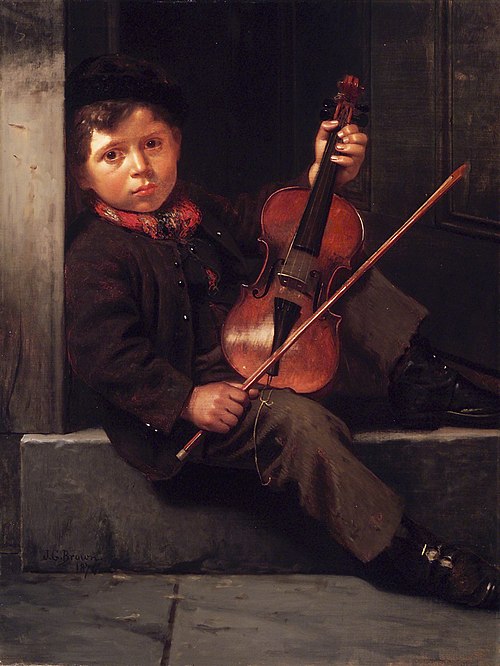 The Boy Violinist, 1874, John George Brown