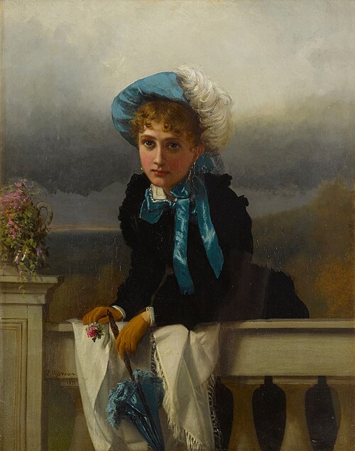 Waiting for her suitor, 1871, John George Brown