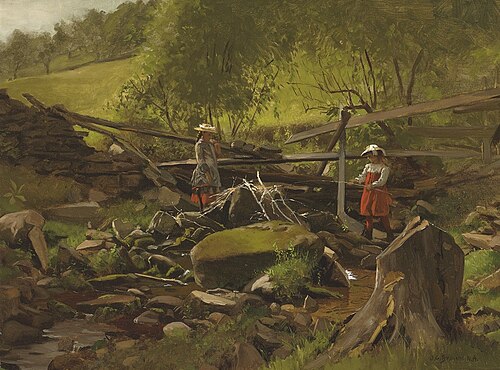 Fishing, Fort Lee, New Jersey, 1870, John George Brown