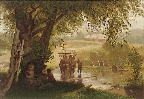 Crossing the Stream, 1864, John George Brown