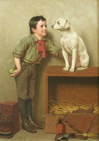 His favorite pet, 1906, John George Brown