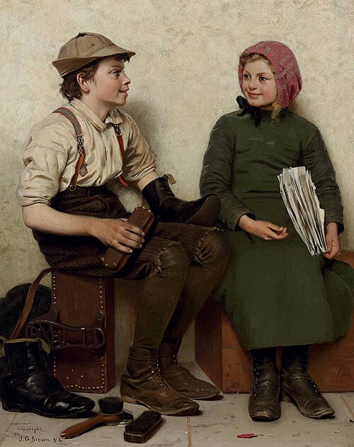 Tête à Tête, 1889, John George Brown