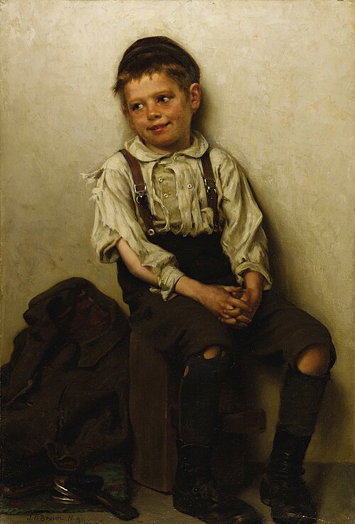 Daydreaming (The Shoe Shine Boy), 1885, John George Brown