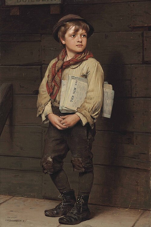 News Boy, 1889, John George Brown