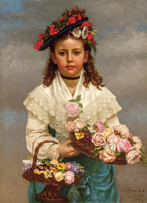 The Flower Girl, 1878, John George Brown