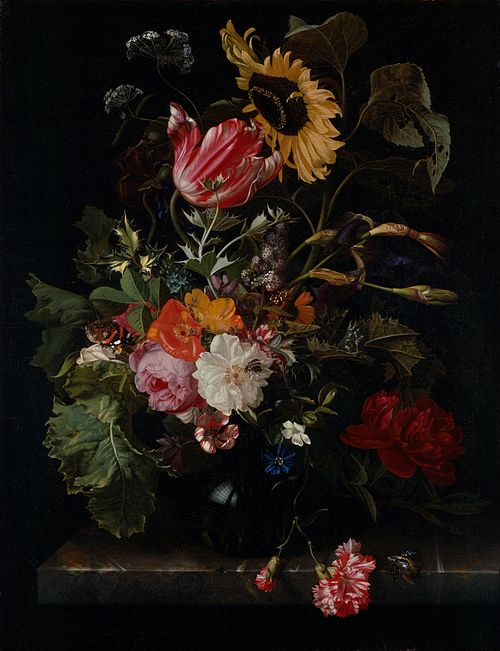 Bouquet of Flowers in a Vase, 1670, Maria van Oosterwijk