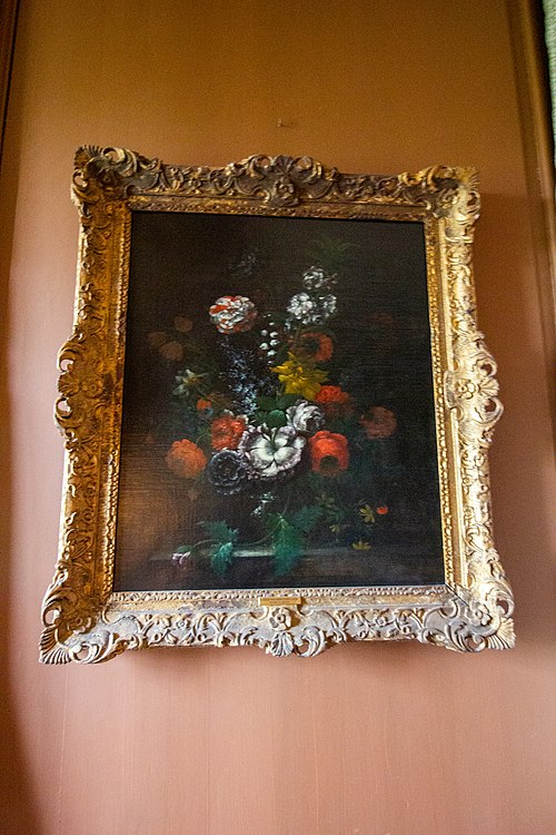 A Vase with Flowers on a Ledge, 1671, Maria van Oosterwijk