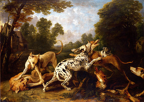 Dogs fighting in a wooded clearing, , Frans Snyders