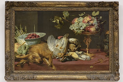 Stilleven met klein wild en vruchten, 1628, Frans Snyders