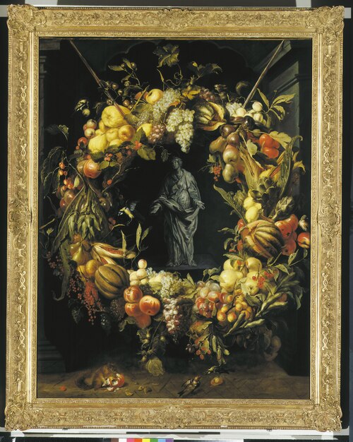 Vruchtenkrans met beeldje van O.L.Vrouw, 1630, Frans Snyders