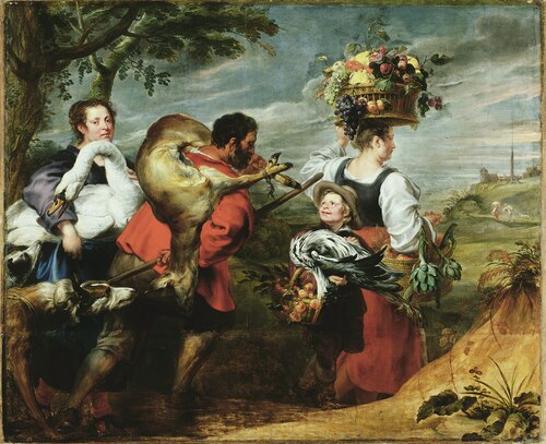 Boeren op weg naar de markt, 1637, Frans Snyders