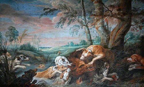 A Boar Hunt, 1638, Frans Snyders