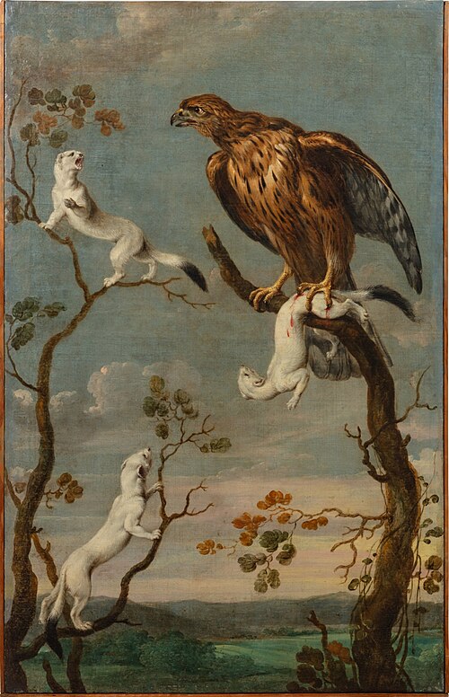 Ermines attacked by an Eagle, , Frans Snyders