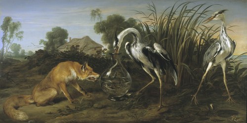 Fable of the Fox and the Heron, 1700, Frans Snyders