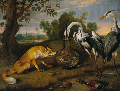 The Fable of Fox and Heron, 1635, Frans Snyders