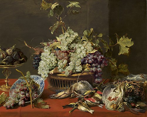 Still Life with Grapes and Game, 1630, Frans Snyders