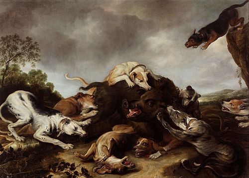 The boar hunt, 1650, Frans Snyders