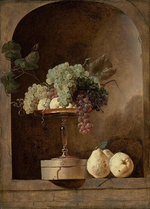 Grapes, Peaches and Quinces in a Niche, 1650, Frans Snyders