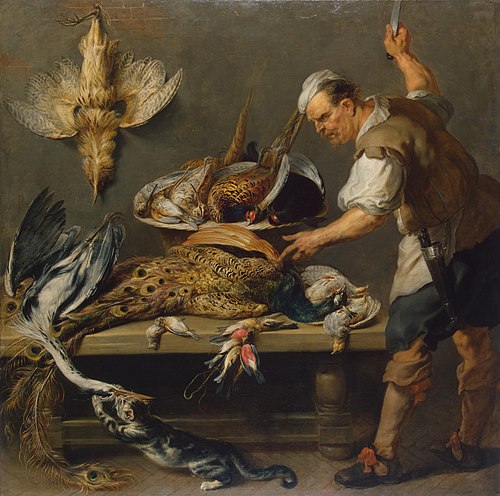 Cook at a Kitchen Table with Dead Game on it, 1634, Frans Snyders
