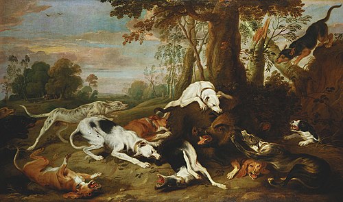 A Boar Hunt, 1653, Frans Snyders