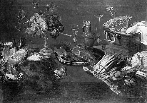 Stillleben mit Wild, Hummer, Früchten und Gemüse (Kopie nach), 1618, Frans Snyders