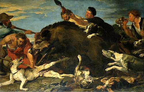 A Boar Hunt, 1619, Frans Snyders