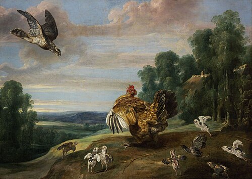 A Hawk and a Brood Hen, 1646, Frans Snyders