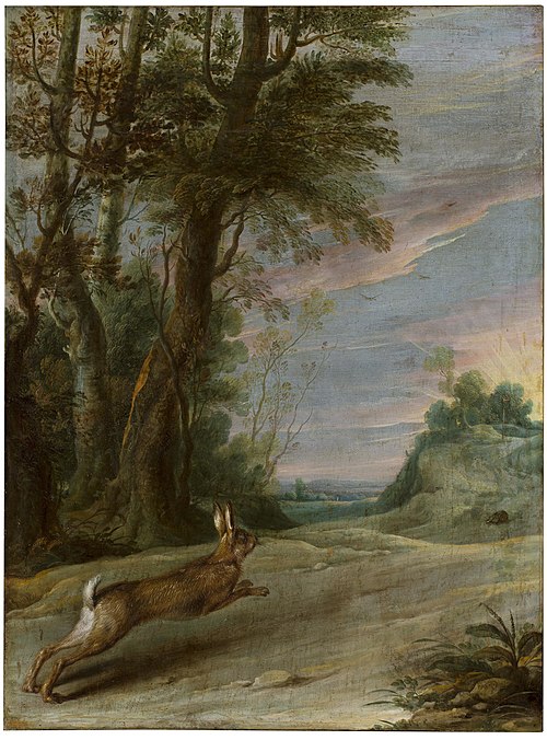 Aesop's fable of the hare and the tortoise, 1601, Frans Snyders