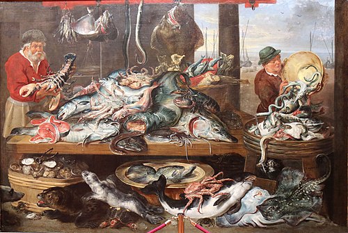La poissonnerie, 1625, Frans Snyders